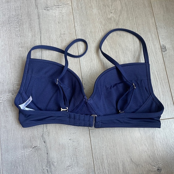 La Vie En Rose Twist Push Up Navy Blue Bikini Top XS - Picture 5 of 6